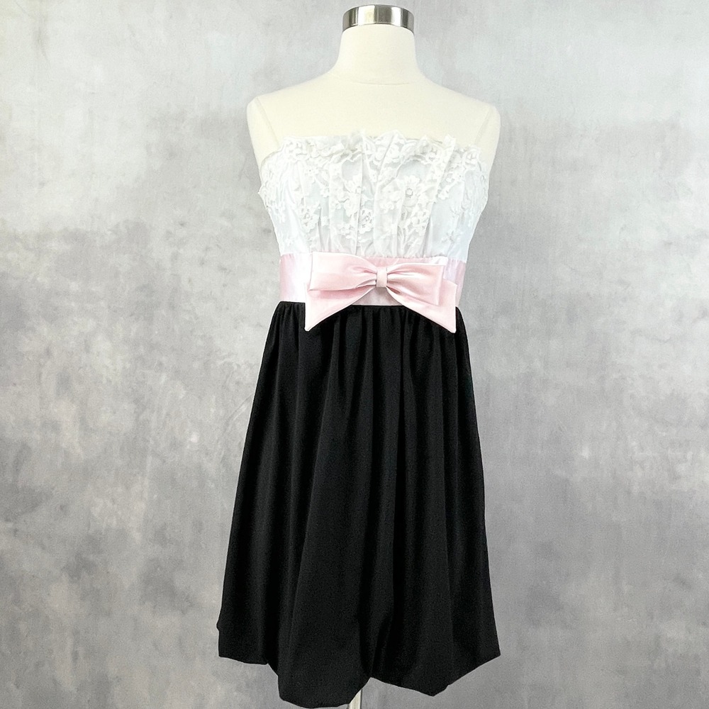Jessica McClintock for Gunne Sax Y2K Dress Size‎ 5 Coquette Prom Party Mini Bow